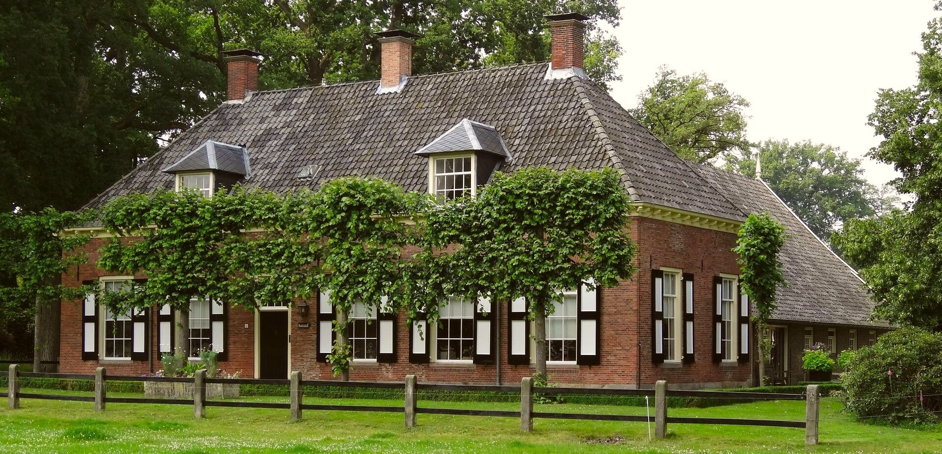 huizen op gras